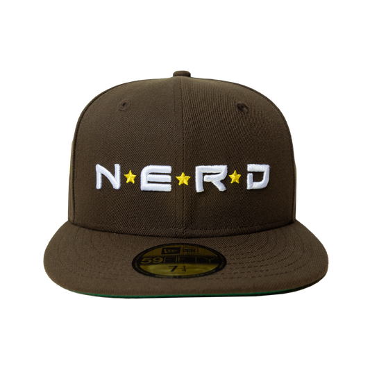 N•E•R•D x PLEASURES  NEW ERA FITTED HAT - CHOCOLATE
